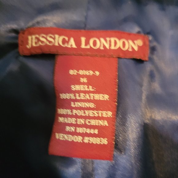 Gorgeous Jessica London womens LEATHER JACKET w/ zippered pockets.. - Picture 2 of 3